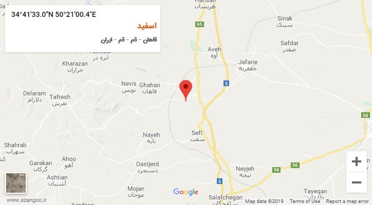 روستای اسفید بر روی نقشه