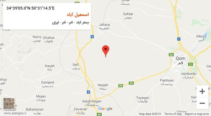 روستای اسمعیل آباد بر روی نقشه