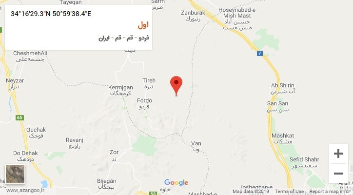 روستای اول بر روی نقشه