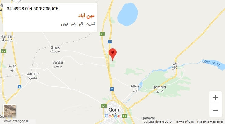 روستای عین آباد بر روی نقشه