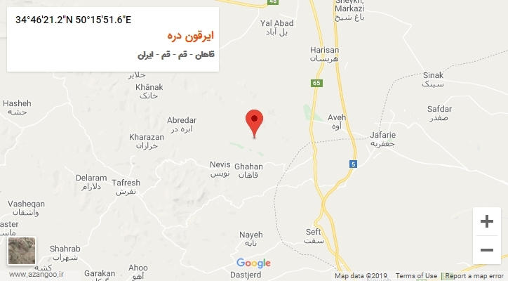 روستای ایرقون دره بر روی نقشه