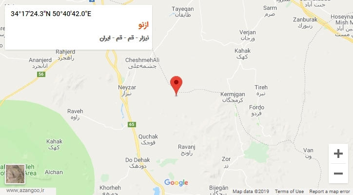 روستای ازنو بر روی نقشه