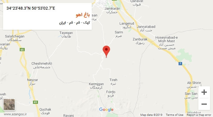 روستای باغ اهو بر روی نقشه