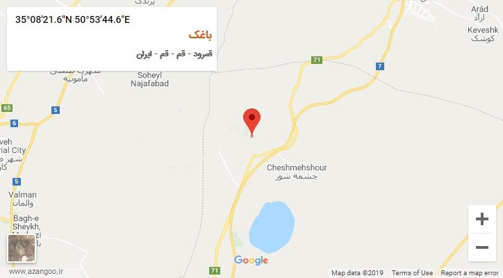 روستای باغک بر روی نقشه