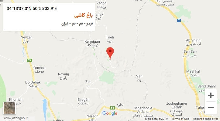 روستای باغ کاشی بر روی نقشه