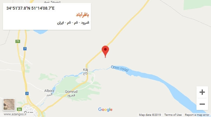 روستای باقرآباد بر روی نقشه