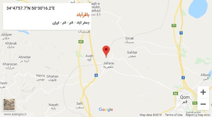 روستای باقرآباد بر روی نقشه