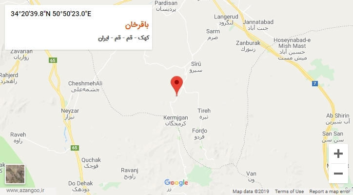 روستای باقرخان بر روی نقشه