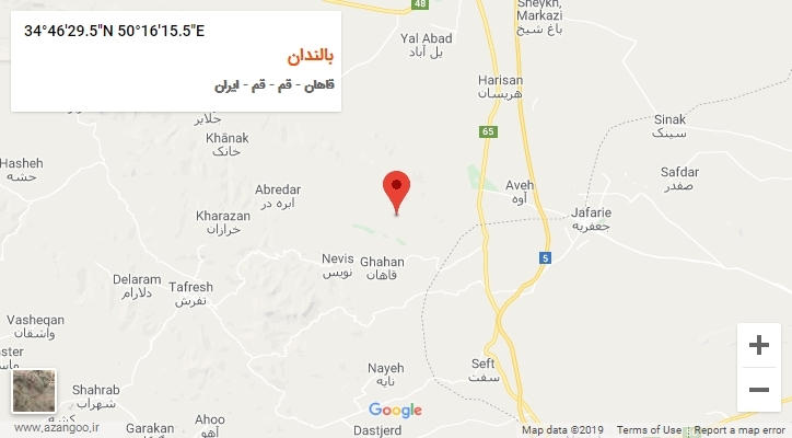 روستای بالندان بر روی نقشه