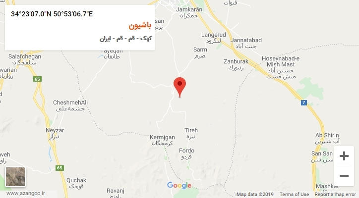 روستای باشیون بر روی نقشه