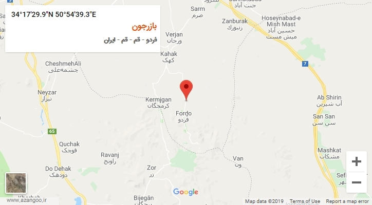 روستای بازرجون بر روی نقشه