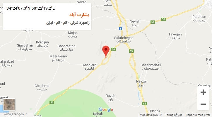 روستای بشارت آباد بر روی نقشه