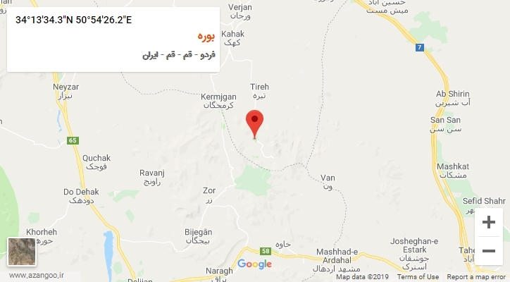 روستای بوره بر روی نقشه