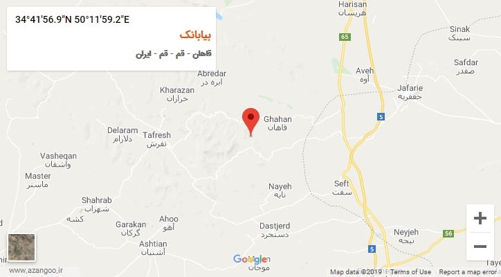 روستای بیابانک بر روی نقشه