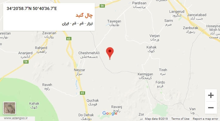 روستای چال گنبد بر روی نقشه