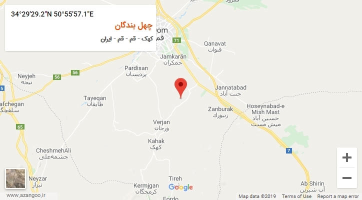 روستای چهل بندگان بر روی نقشه