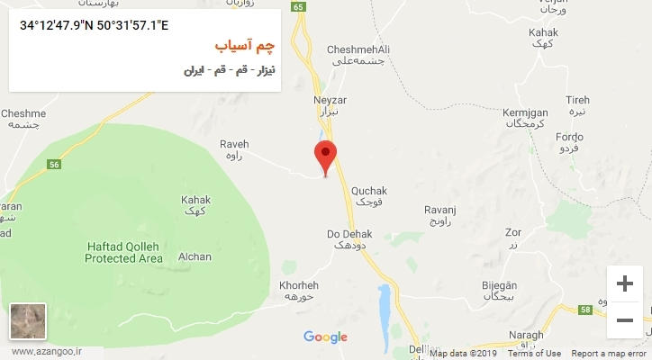 روستای چم آسیاب بر روی نقشه