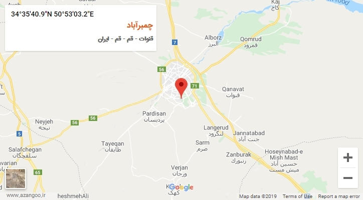 روستای چمبرآباد بر روی نقشه