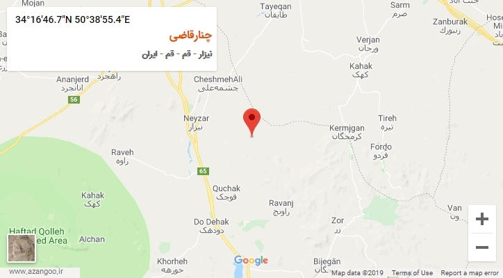 روستای چنارقاضی بر روی نقشه
