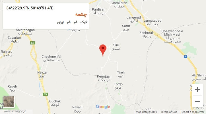 روستای چشمه بر روی نقشه