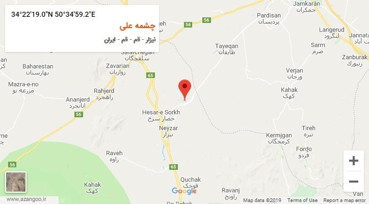 روستای چشمه علی بر روی نقشه