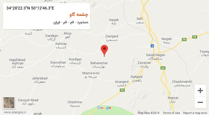 روستای چشمه گاو بر روی نقشه