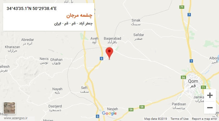 روستای چشمه مرجان بر روی نقشه