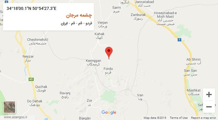 روستای چشمه مرجان بر روی نقشه