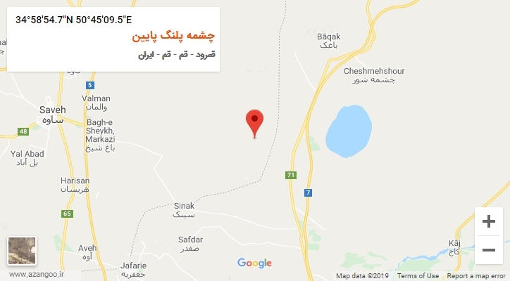 روستای چشمه پلنگ پایین بر روی نقشه