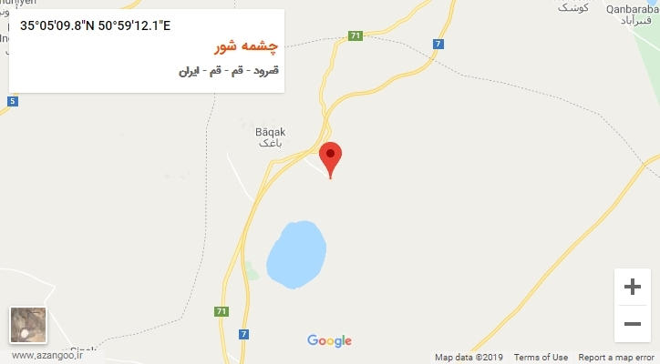 روستای چشمه شور بر روی نقشه