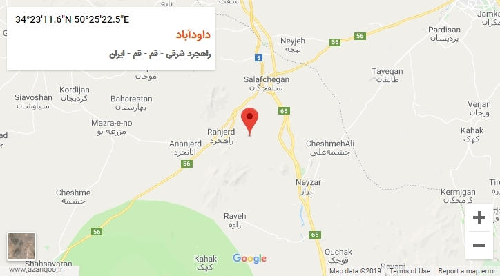 روستای داودآباد بر روی نقشه