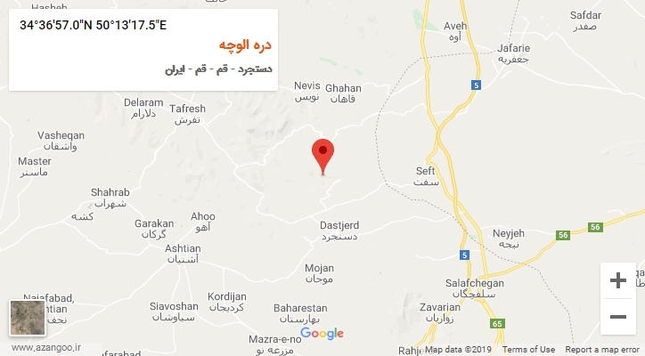 روستای دره الوچه بر روی نقشه