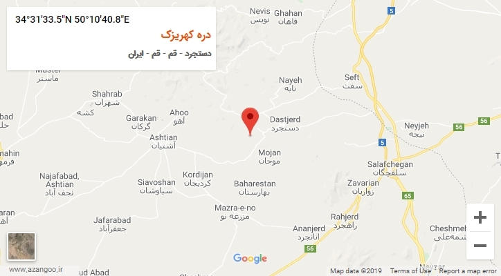 روستای دره کهریزک بر روی نقشه