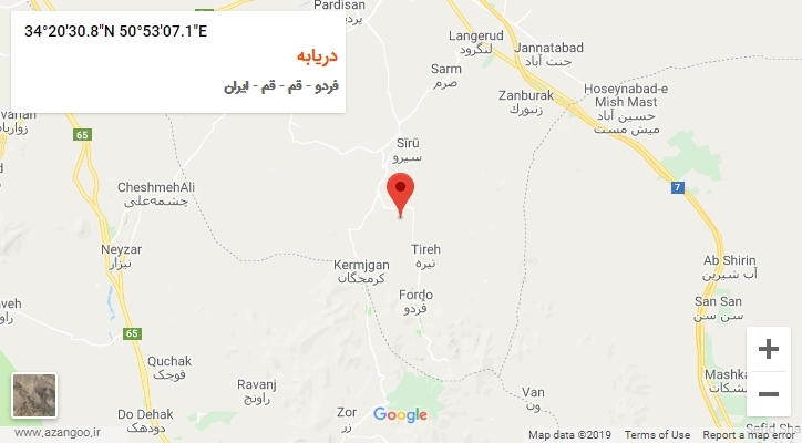 روستای دریابه بر روی نقشه