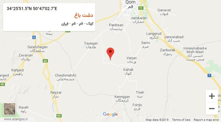 روستای دشت باغ بر روی نقشه