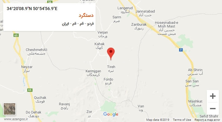 روستای دستگرد بر روی نقشه