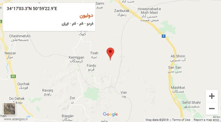 روستای دولیون بر روی نقشه