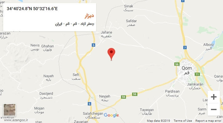 روستای دیزار بر روی نقشه