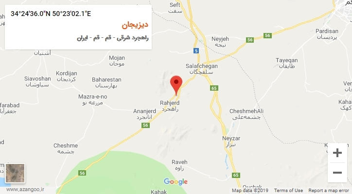 روستای دیزیجان بر روی نقشه