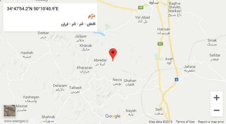 روستای دژم بر روی نقشه