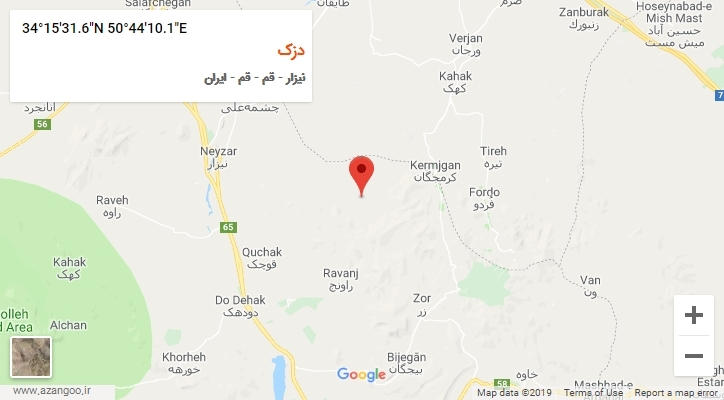 روستای دزک بر روی نقشه