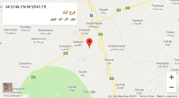 روستای فرح آباد بر روی نقشه