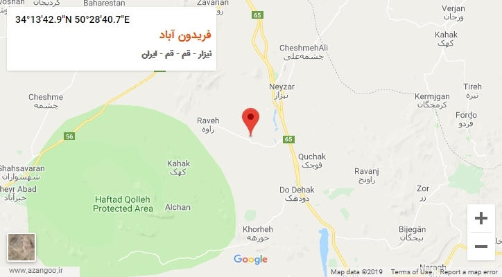 روستای فریدون آباد بر روی نقشه