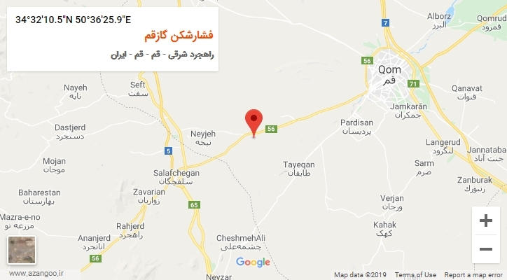روستای فشارشکن گازقم بر روی نقشه
