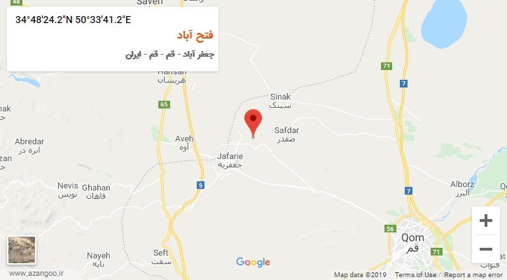 روستای فتح آباد بر روی نقشه