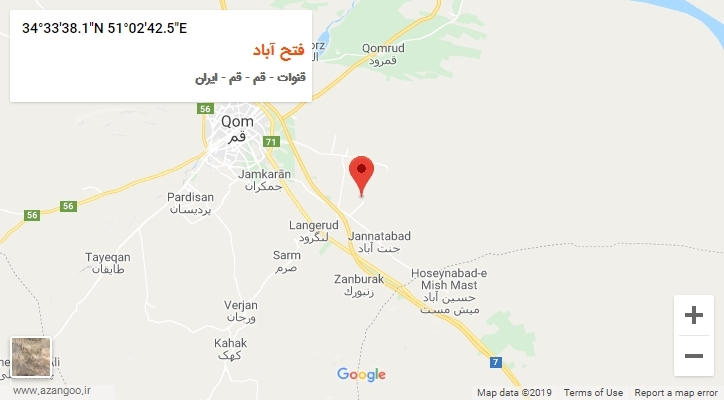 روستای فتح آباد بر روی نقشه