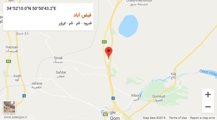 روستای فیض آباد بر روی نقشه