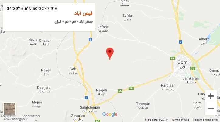 روستای فیض آباد بر روی نقشه