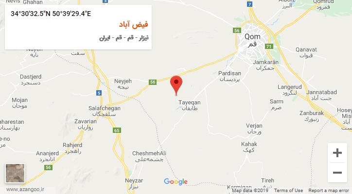 روستای فیض آباد بر روی نقشه