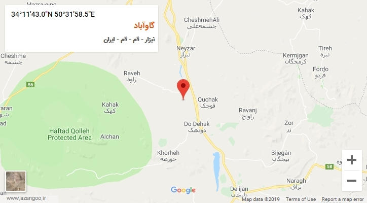 روستای گاوآباد بر روی نقشه